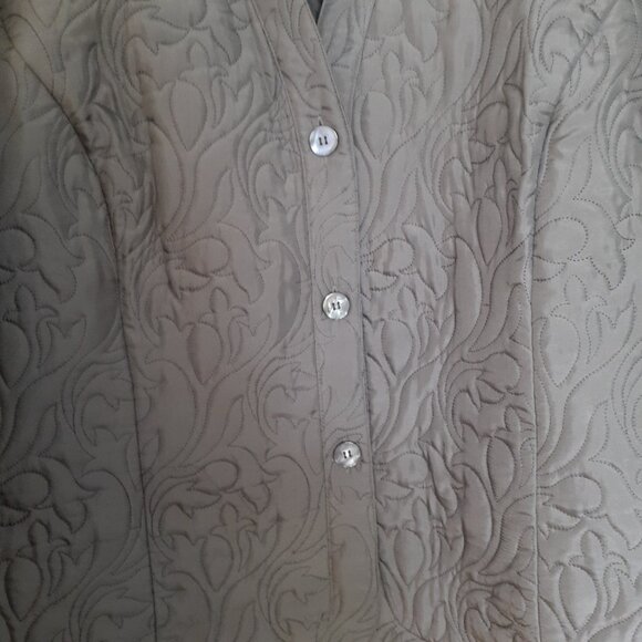 Charter Club Silk Quilted Button Front V-Neck Jacket Gray Size 20W - Picture 5 of 10